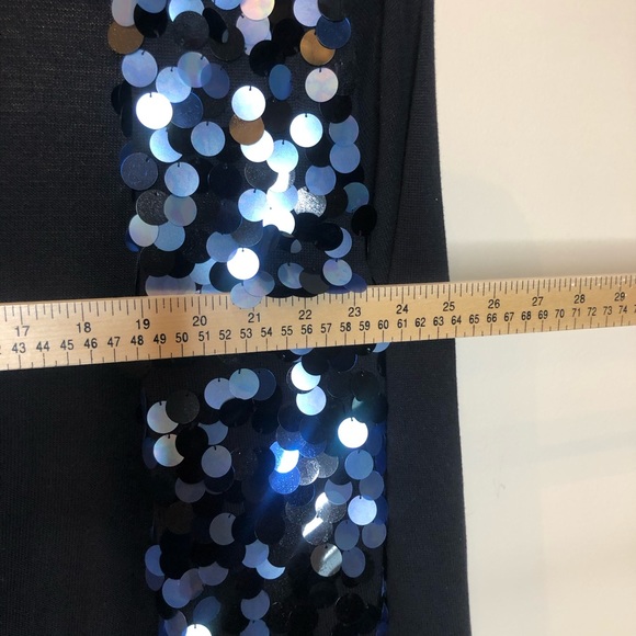 St. John Silk Knit Sequin Blue Cardigan (M) - Picture 7 of 8